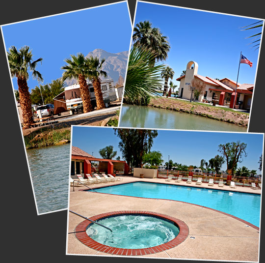 A collage of images of beautiful Sunbeam Lake RV Resort.