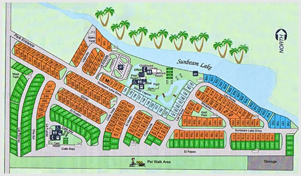 Sunbeam Lake RV Resort park map.